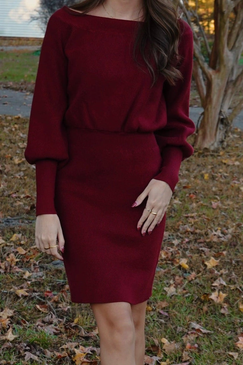 Maroon Sweater Dress