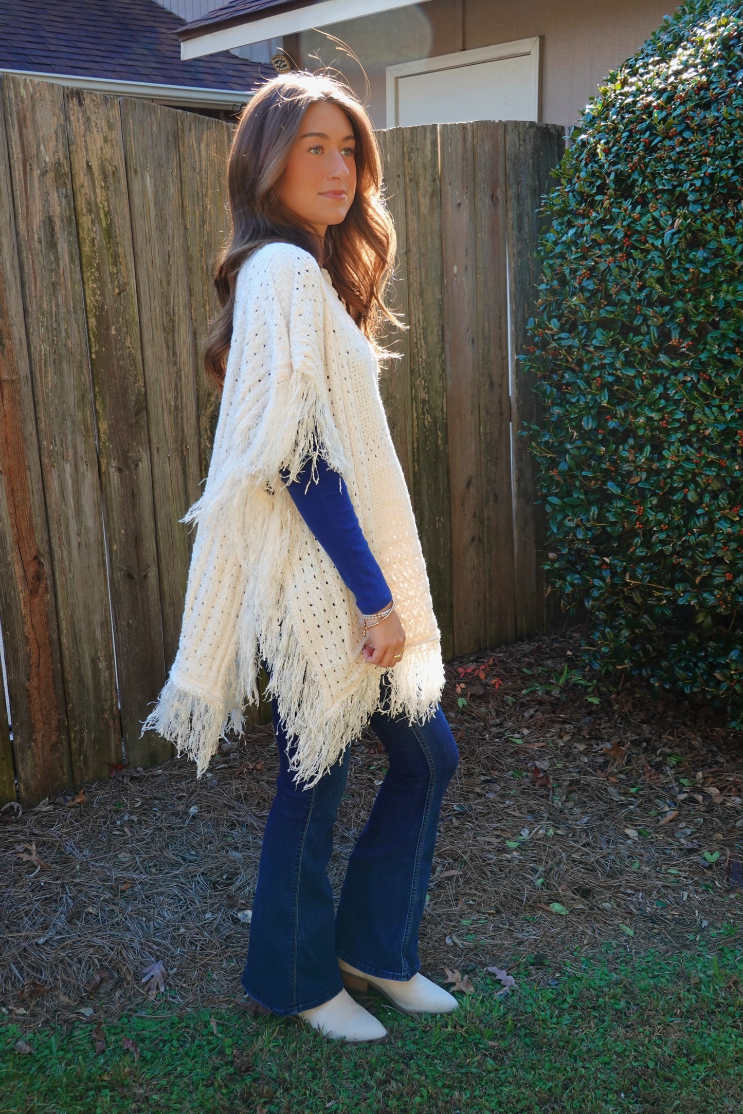 Western Knit Poncho