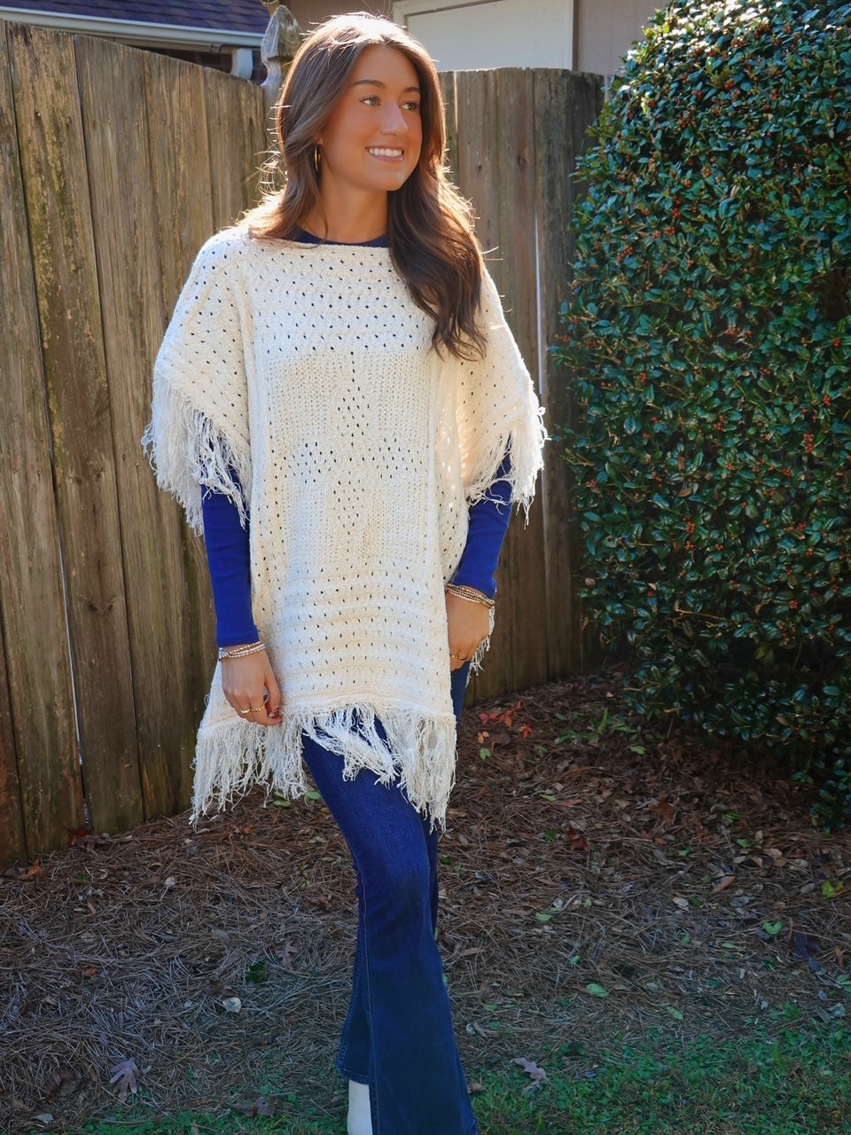 Western Knit Poncho