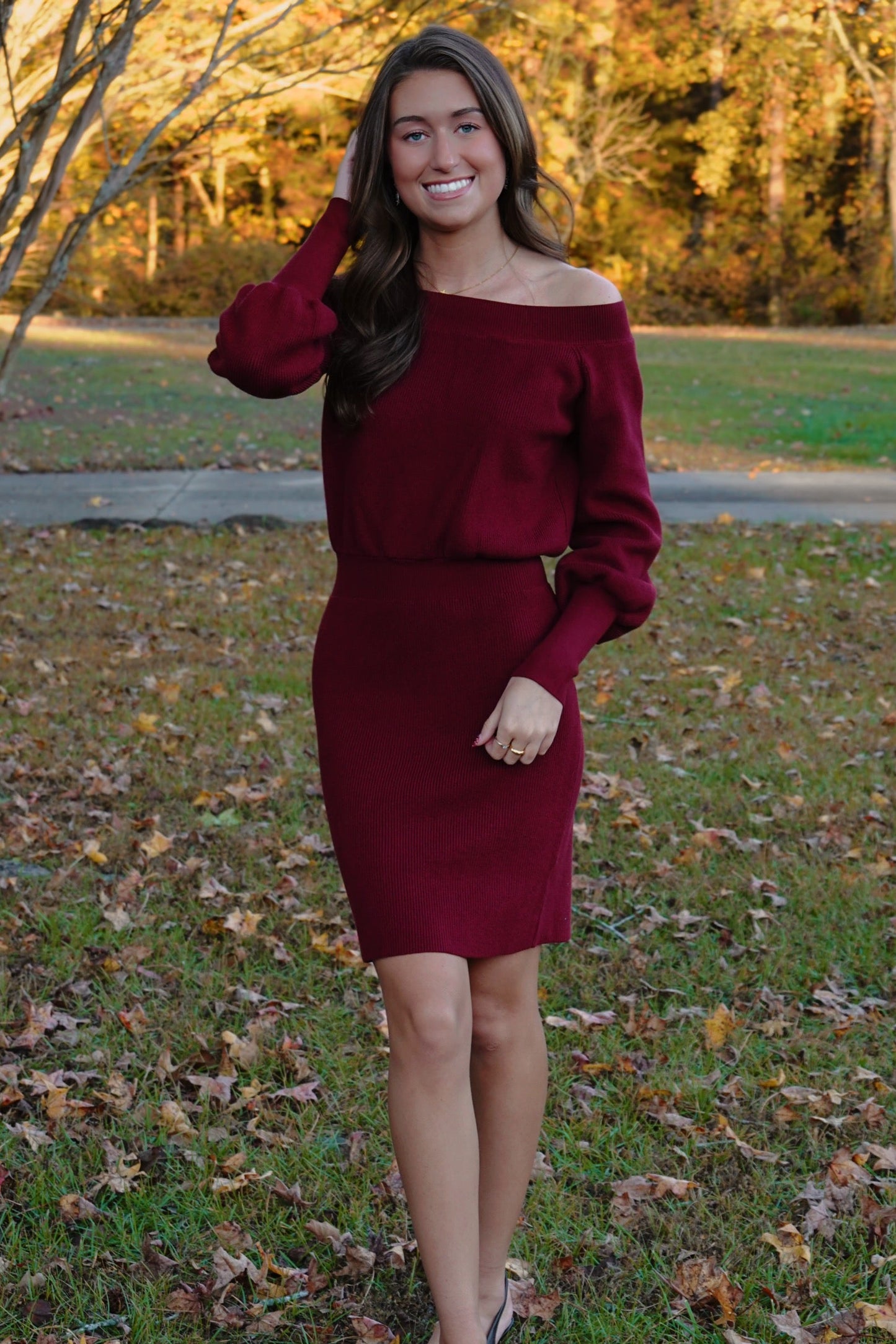 Maroon Sweater Dress