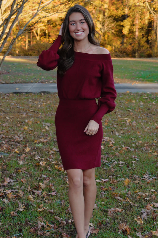 Maroon Sweater Dress